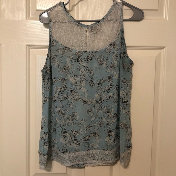 Light Blue and Lace Tank Top